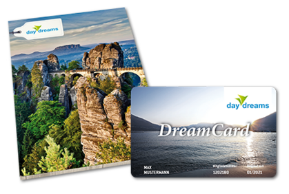 Jetzt die DreamCard für 89 € sichern und 1 Jahr lang Kurzurlaub genießen!