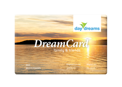 daydreams DreamCard family and friends: 1 Jahr Kurzurlaub so oft Sie möchten.